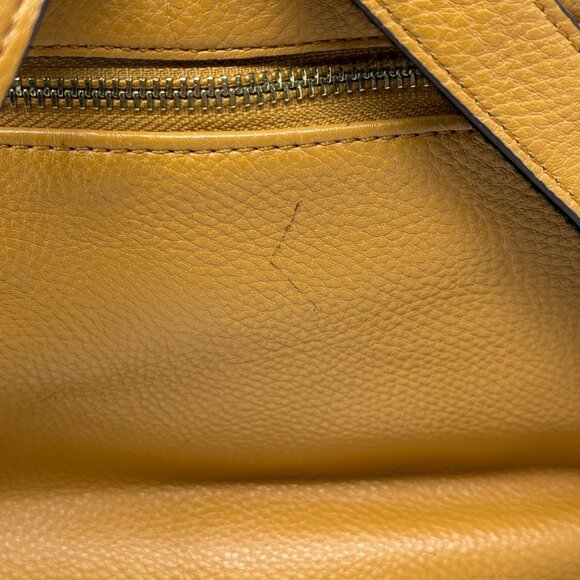 Steve Madden Mustard Yellow Faux Leather Embossed Logo Mini Backpack  Tassel - Picture 6 of 10